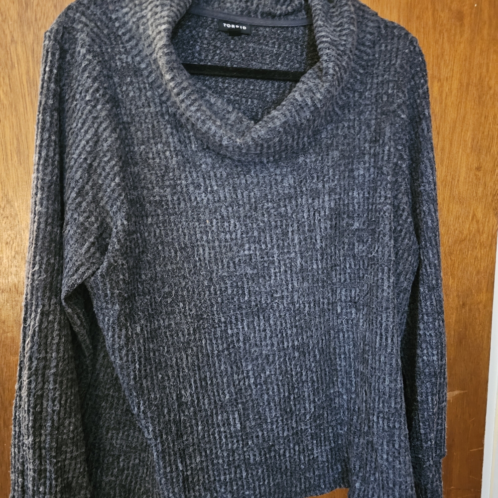 Torrid Charcoal Cowl Neck Sweater for Women
